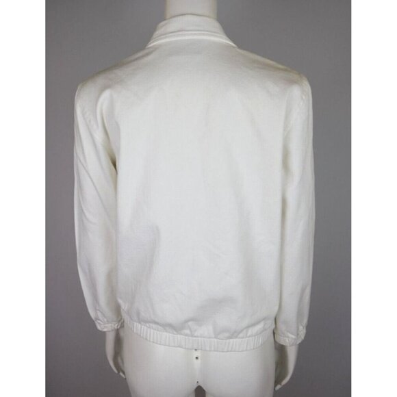 ALFRED DUNNER - WOMEN'S WHITE PATCHWORK BUTTERFLY FULL ZIP JACKET - SIZE 6P - Picture 4 of 6